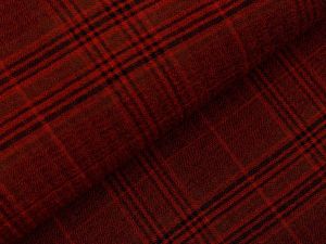 Webware Viskose Washed Checks - Kariert - weinrot