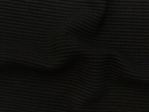 Jersey Ottoman Querrippe - uni - nachtschwarz