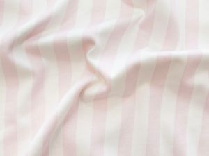 Single Jersey Sanetta - Streifen - weiß - rosa