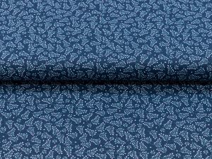Webware Popeline Baumwolle Mille Fleur - Zweige - marineblau