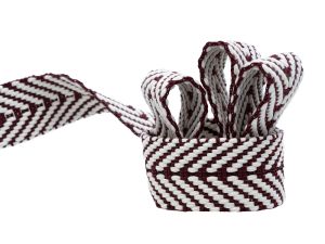 Gurtband ca. 38 mm - Fischgrät-Muster - bordeaux