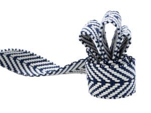 Gurtband ca. 38 mm - Fischgrät-Muster - dunkles blau