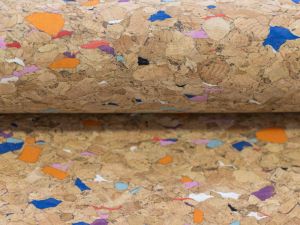 Kork Coupon ca. 50 cm x 65 cm - buntes Konfetti