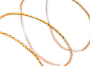 Korkkordel- Schnur rund geflochten 5 mm - orange-metallic