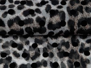 Webware Chiffon Crepé - Animalprint - pastellgrau