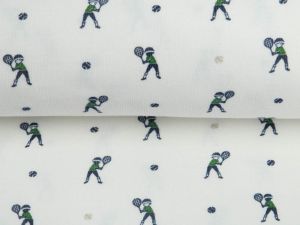 Feinripp Jersey Sanetta - Tennisspieler - weiß
