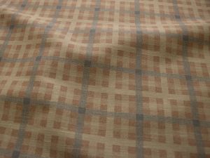 Webware Leinen - Baumwolle - Karomuster - beige - blau - rot