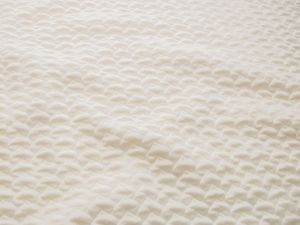 Strickjersey Jacquard - 3D Herzen - weiß