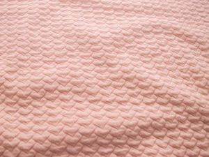 Strickjersey Jacquard - 3D Herzen - rosa