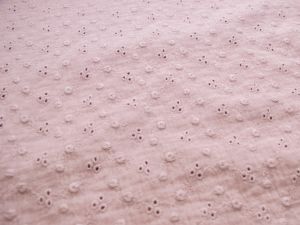 Musselin Baumwolle Double Gauze Broderie - Lochstickerei - Blumen - altrosa