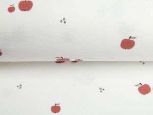 Jersey - frische Äpfel - wollweiß