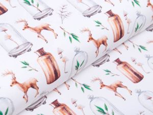 Jersey Digitaldruck Mira - Renntiere - weiß