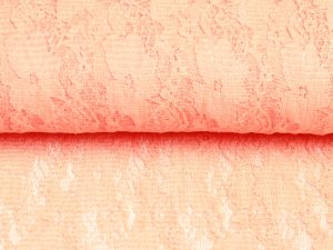 Elastische Spitze leicht glänzend - Blumenranken - uni dunkles orange