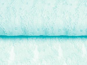Elastische Spitze leicht glänzend - Blumenranken - uni aqua