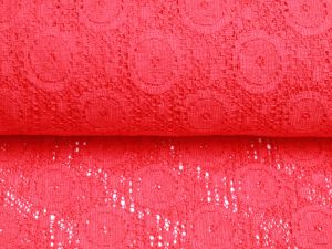  Hochwertige Spitze - Kreis-Muster - uni rot