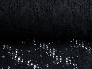  Hochwertige Spitze - Kreis-Muster - uni schwarz