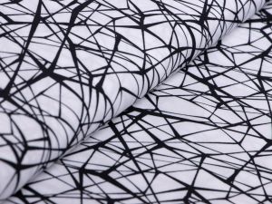 Webware Viskose Swafing - Daytona - geometrische Linien - weiß