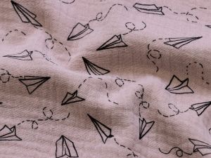 Musselin Baumwolle Double Gauze Swafing Jeron - Papierflieger - altrosa
