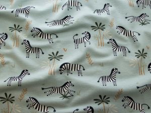 Jersey Baumwolle - Zebras - babyblau