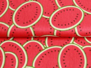 Webware Öko - Baumwolle Patchwork Quilt Serie " Watermelon " Melan & Cia Kollektion - Melonen - rot