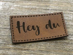 Label Kunstleder KDS - Hey du   - braun