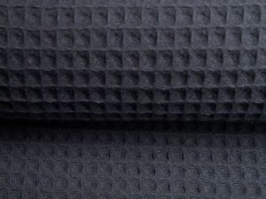 Waffelpiqué Baumwolle - Waffeloptik - uni dunkles grau
