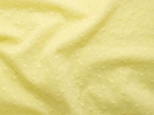 Webware Baumwolle mit Bogenkante Swafing Simone - Blütenstickerei - gelb