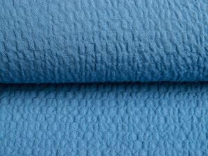 Gewebter Crinkle Stoff Viskose Bubble gecrasht - indigoblau