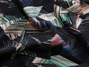 Jersey Baumwolle Swafing Patty - Retromuster - dunkelblau