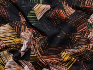 Jersey Baumwolle Swafing Patty - Retromuster - schwarz