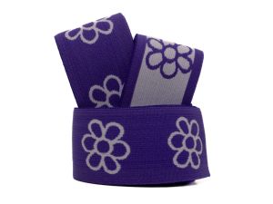 Gummiband ca. 40 mm - Blümchen - kobaltblau