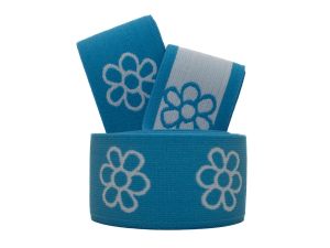 Gummiband - Blümchen ca. 40 mm - aqua