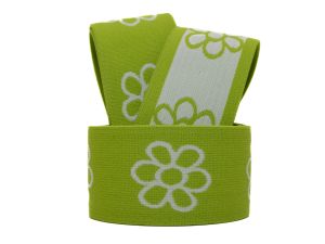 Gummiband ca. 40 mm - Blümchen - lime