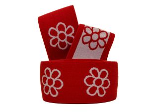 Gummiband ca. 40 mm - Blümchen - rot