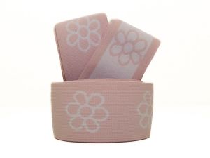 Gummiband ca. 40 mm - Blümchen - rosa