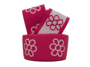 Gummiband ca. 40 mm - Blümchen - pink