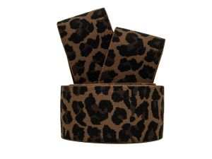 Gummiband Animalprint Leomuster ca. 40mm - braun