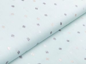 Webware Popeline Baumwolle mit Glitzer - Hashtag - mint