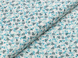 Webware Baumwolle Patchwork - Floral - creme  / mint 