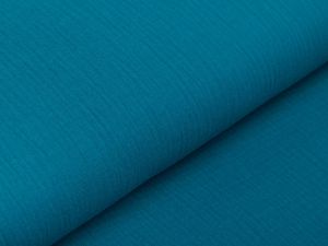 Baumwoll Musselin Double Gauze - uni petrol