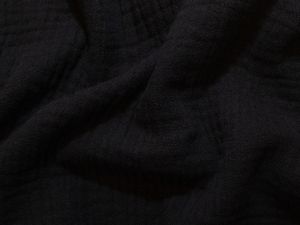 Baumwoll Musselin Double Gauze uni schwarz