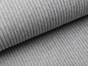 Grobes Ripp-Strick Bündchen im Schlauch - meliert grau