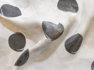 Webware Viskose - Punkte - dunkelgrau - weiß