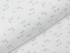 Jersey Digitaldruck - knuffige Schäfchen - wollweiß