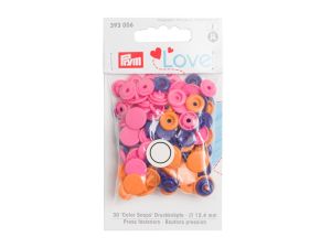 Color Snaps Druckknöpfe Prym Love 30 Stück/12,4mm gemischt - pink,orange,violett