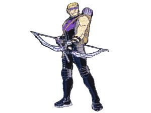 Applikation zum Aufbügeln Marvel - Hawkeye ca. 70mm x 90mm - schwarz