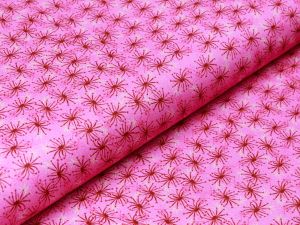 Webware Baumwolle Patchwork - Pusteblumensamen - fuchsia
