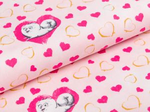 Webware Baumwolle DreamWorks - Pets - Hund Gidget mit Herzen - rosa