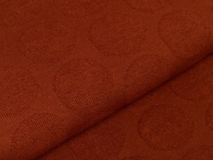 Struktur Strickstoff - 3D-Kreise - uni steinrot