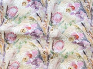  Musselin Baumwolle Double Gauze Digitaldruck - Blumenmalerei - weiß
